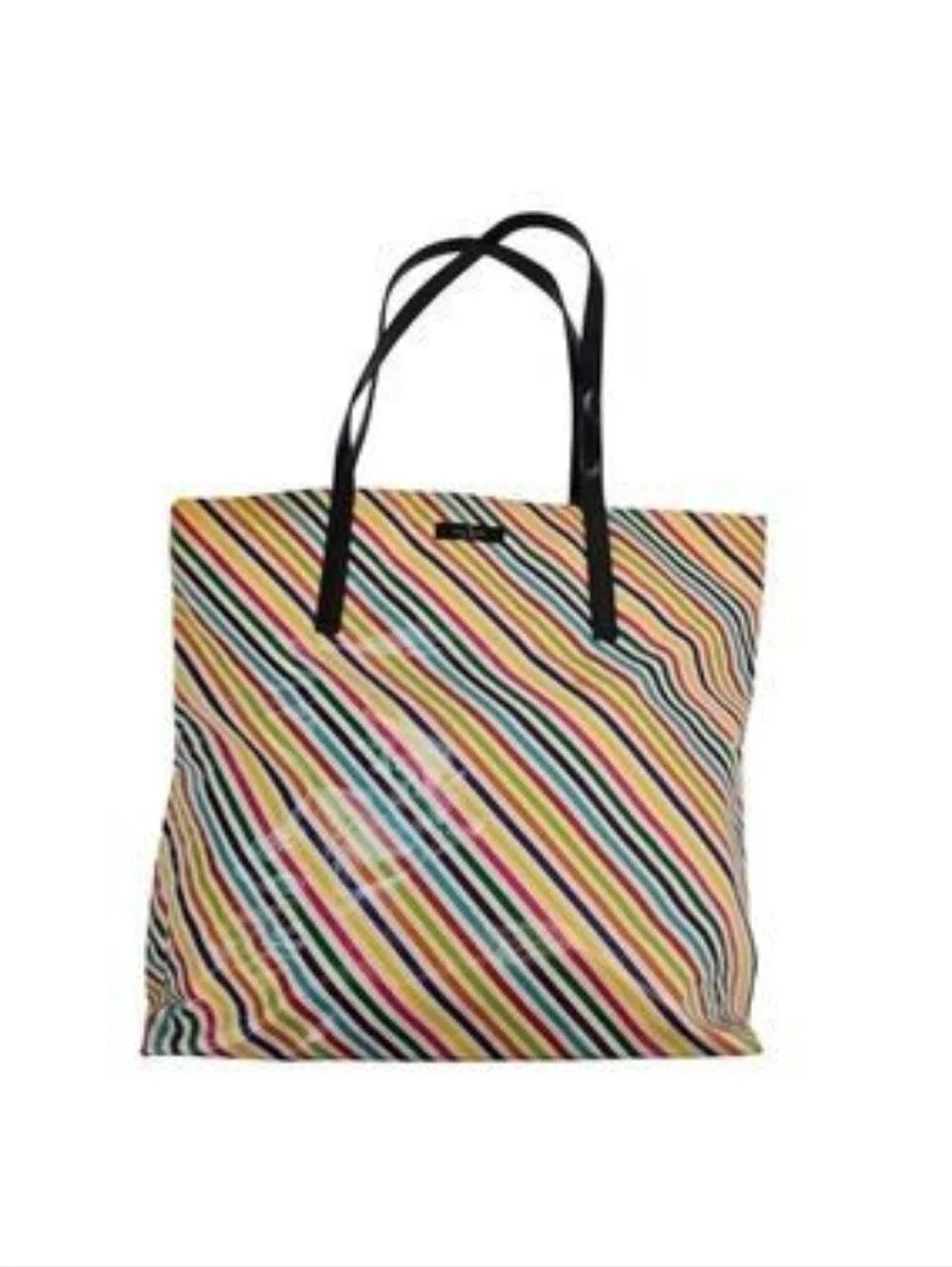 Kate Spade Rainbow Shopper Tote & Matching Pouch EUC